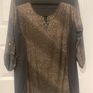 Elegant Black and Gold Women's Top